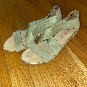 Handmade metallic leather sandals